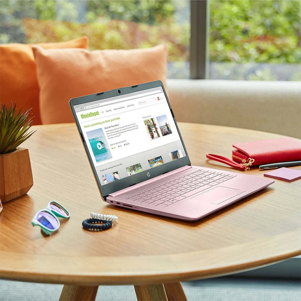 HP Newest 14" Business Laptop,Intel Celeron N4120,16GB RAM,320GB Storage(64GB eMMC+256GB Micro SD),1 Year Office 365,Pink