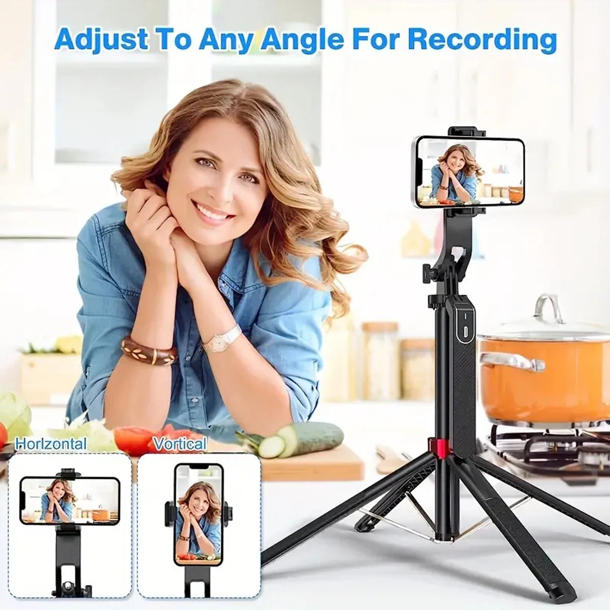 Portable camera tripod with wireless remote control