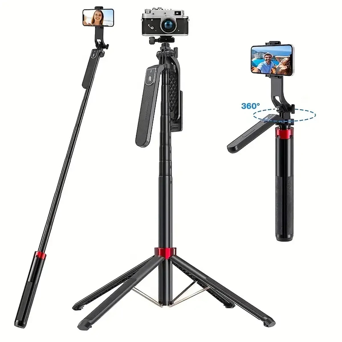 Portable camera tripod with wireless remote control