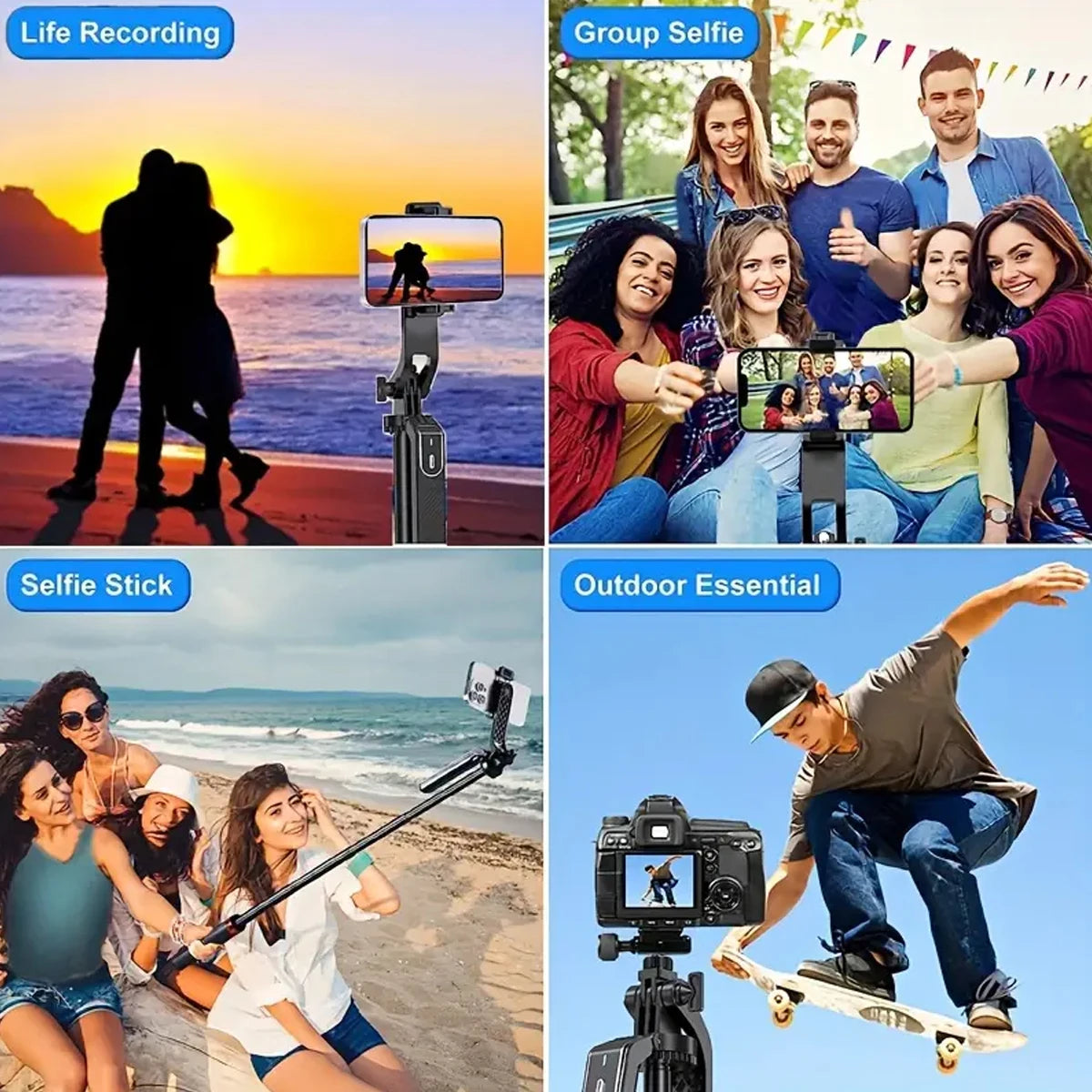 Portable camera tripod with wireless remote control