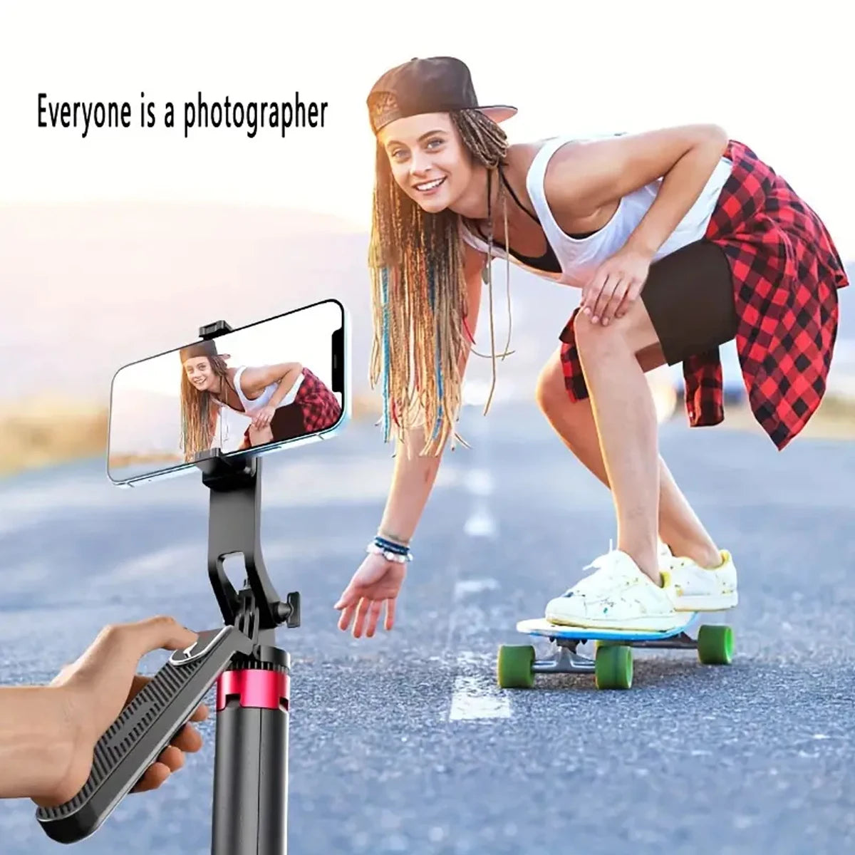 Portable camera tripod with wireless remote control